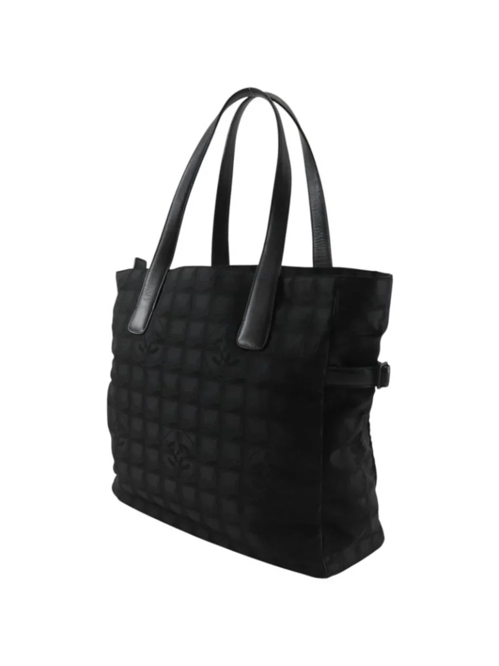 Chanel New Travel Line Tote Bag GM Nylon Canvas Black